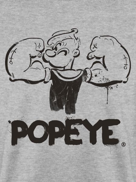 Popeye Frowning Flexing Muscles
