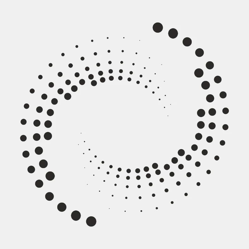 Spirale avec des cercles noirs