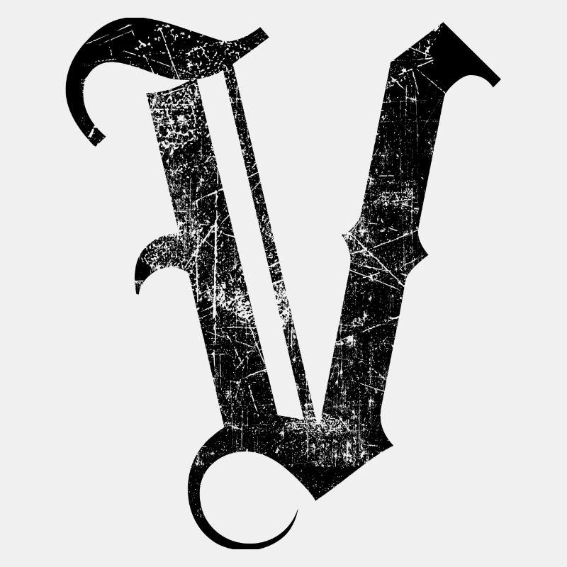 Tshirt alphabet initial V