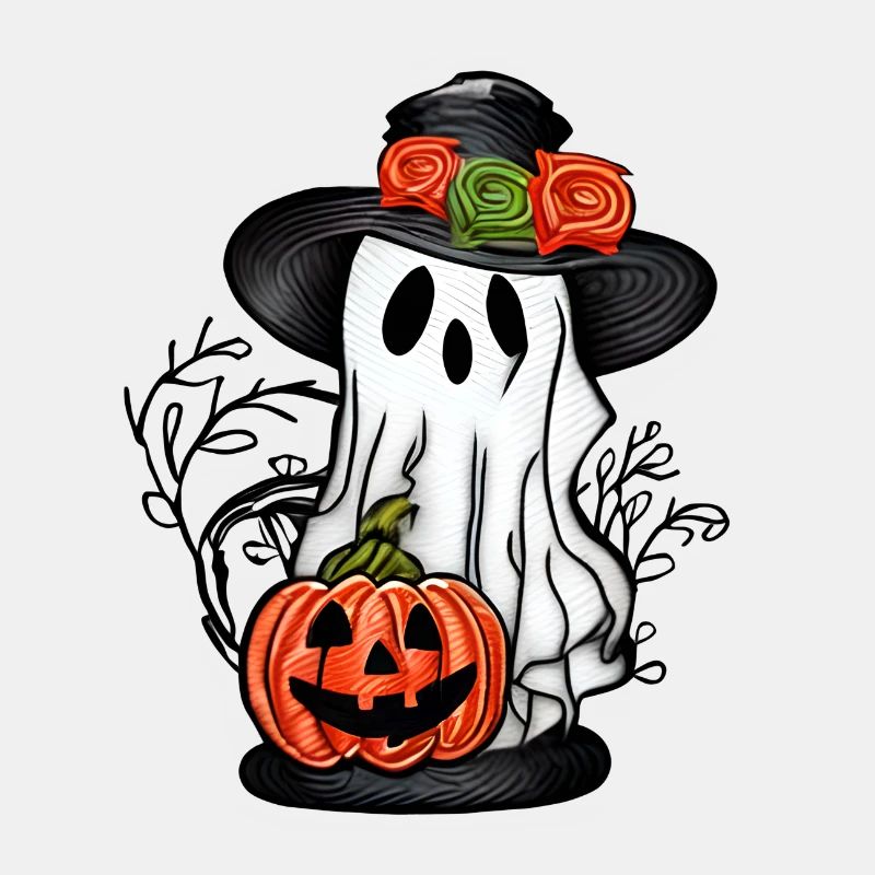 Ghost With a Pumpkin 2