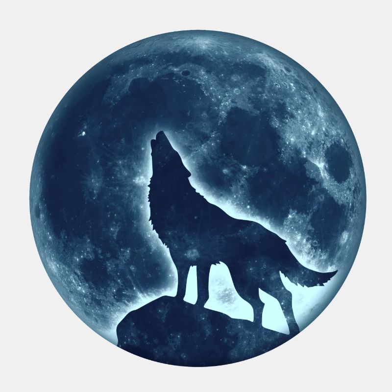 Howling Wolf, full moon, wolves, native, Indians