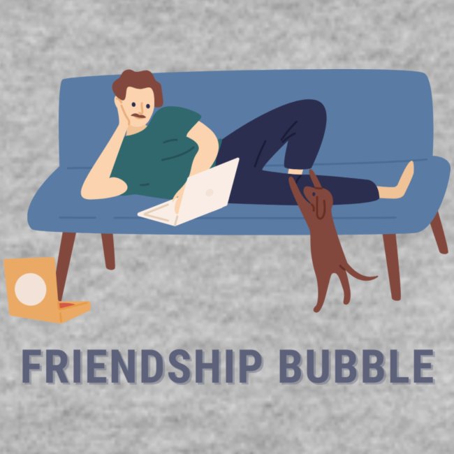 Friendship bubble man and dog