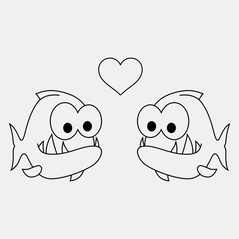 Piranha Comic Paar liebe