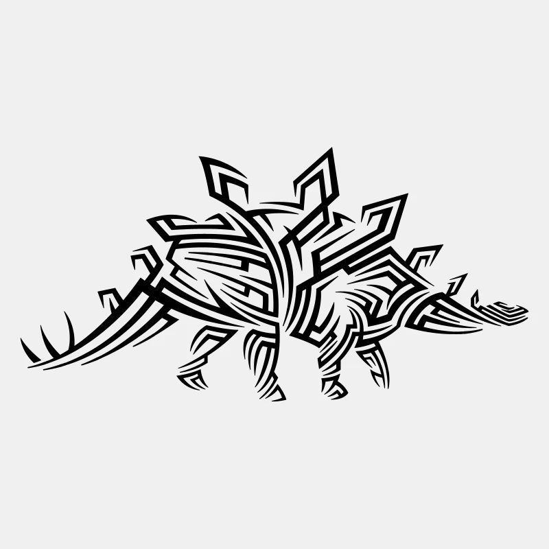 Tatouage tribal dinosaur Stegosaurus