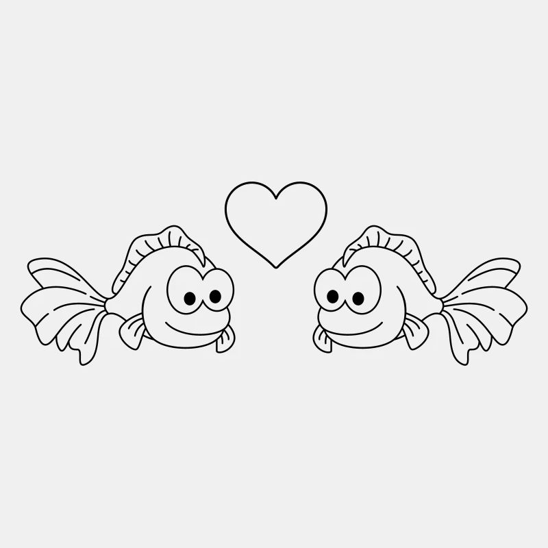 Goldfisch Comic Paar liebe