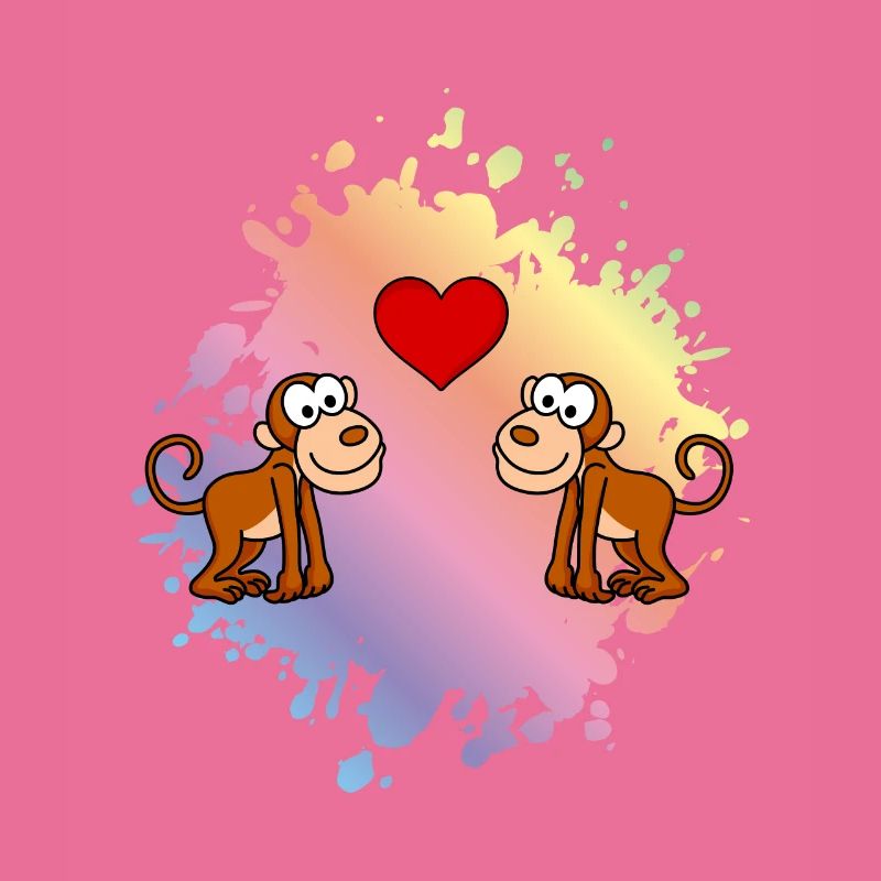Affe Comic Paar Liebe