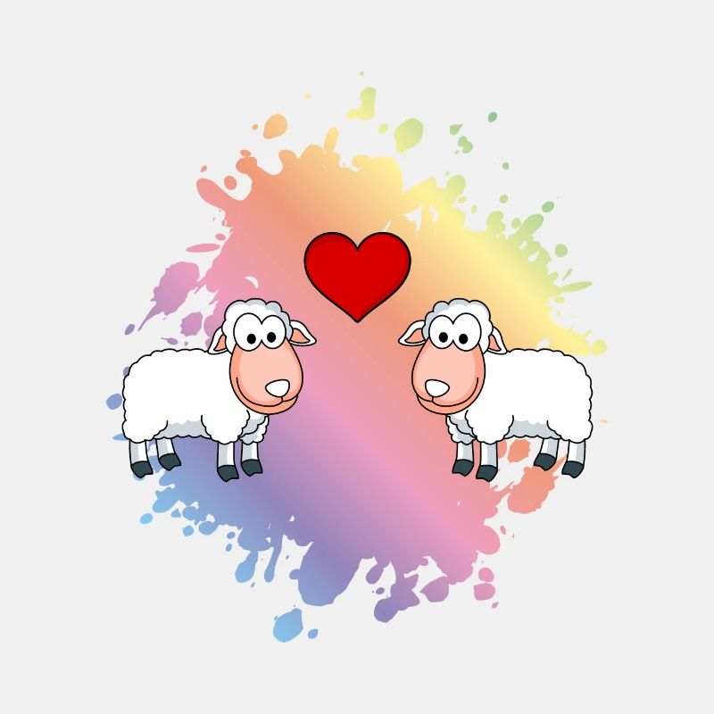 Schaf Comic Paar Liebe