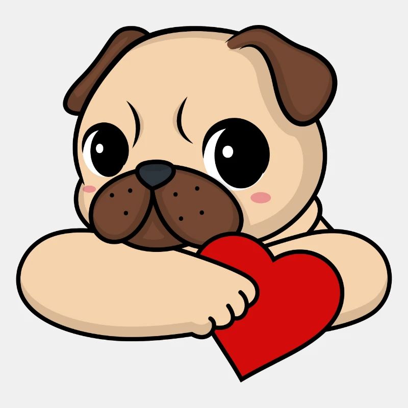 Mops mit Herz