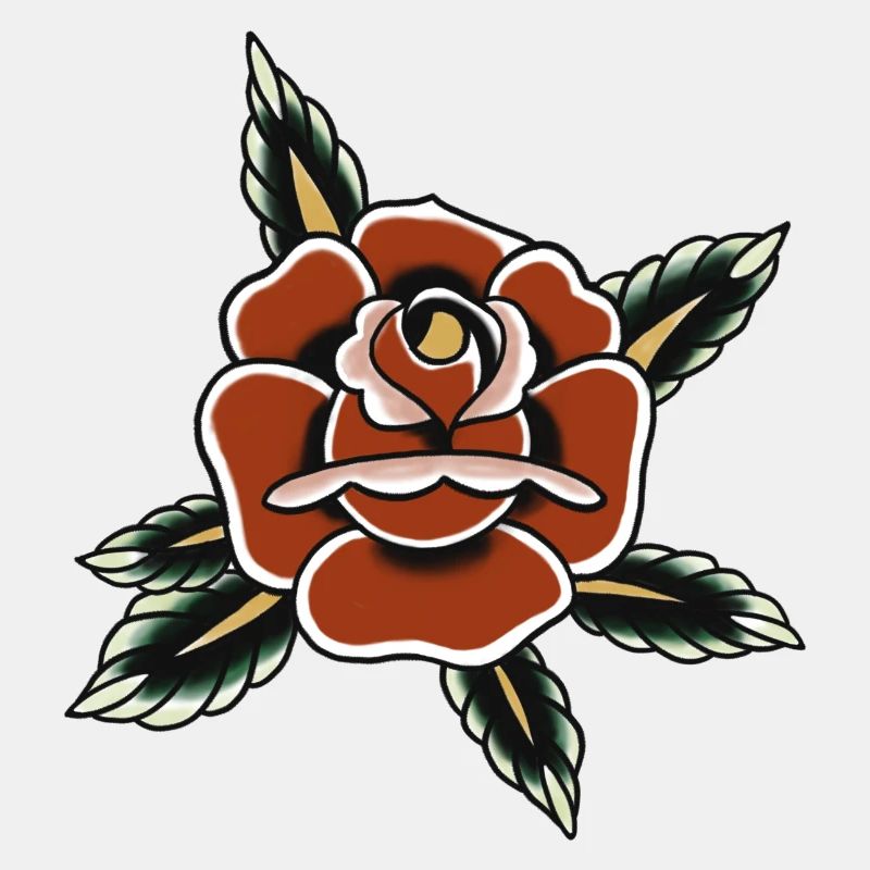 old School Tattoo Rose