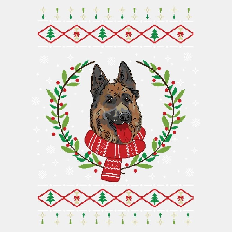 Schäferhund hässlicher Weihnachtspullover