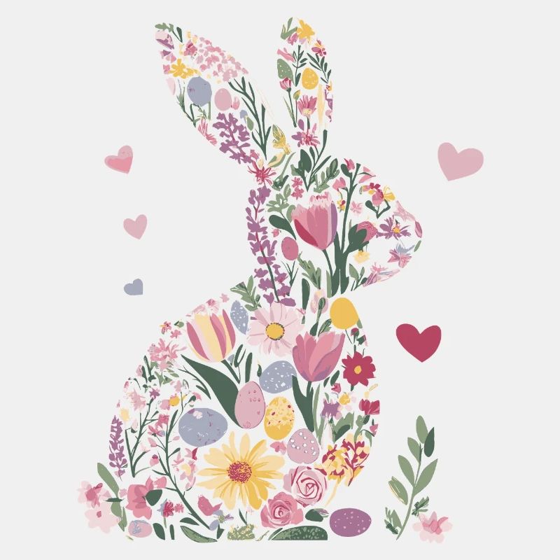 Osterhase Blumen Frühling Herzen
