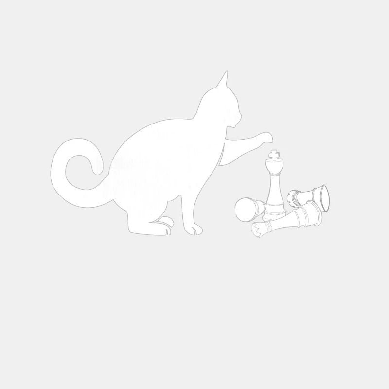 Chat d'échecs joue avec des pièces d'échecs