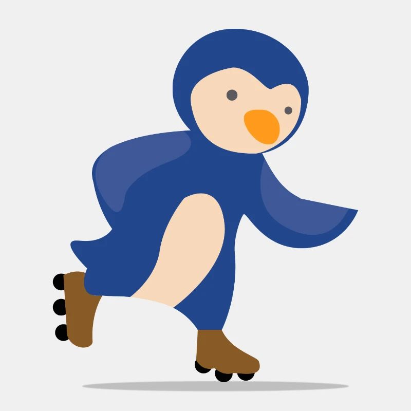 Cadeau pingouin roller skate
