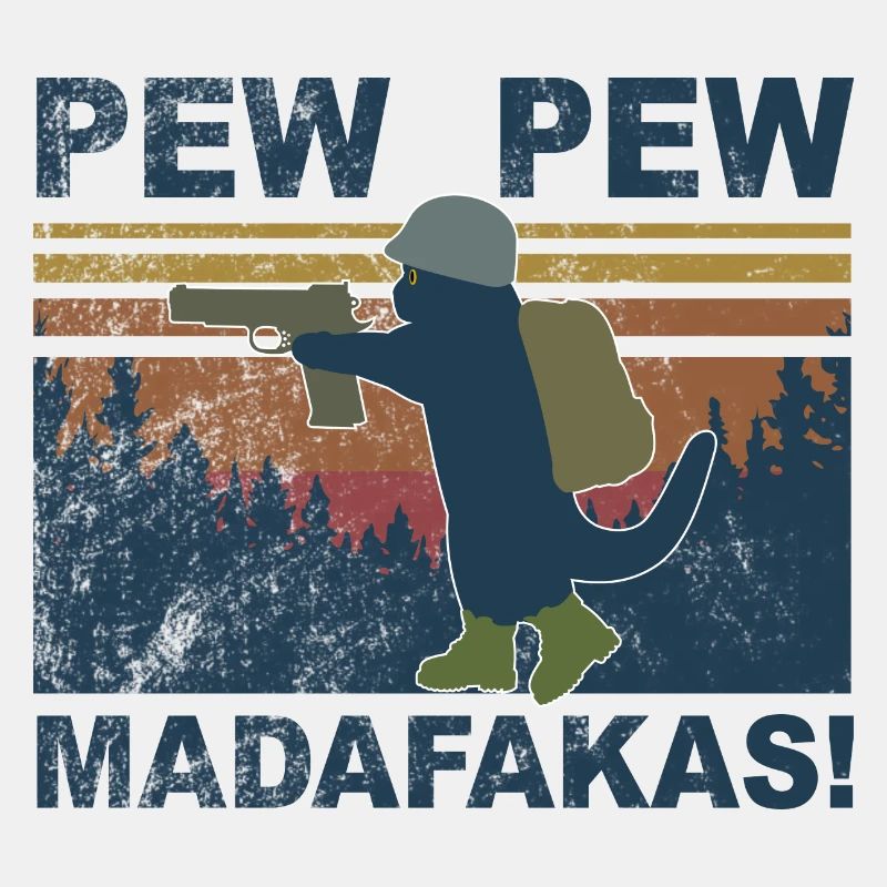 Chat militaire Pew Pew!