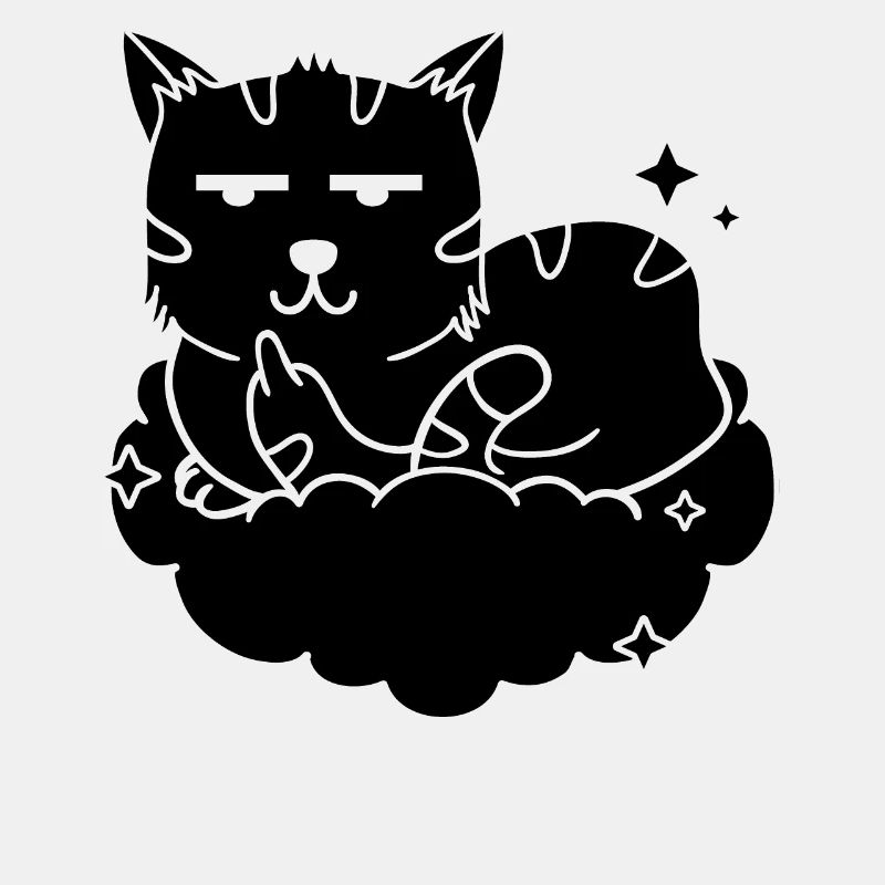 Doigt d’honneur de chat - Chat noir retourné