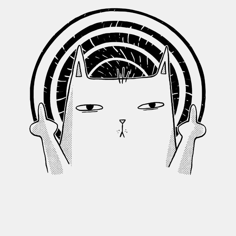 Katzen-Mittelfinger - Flipping Black Cat