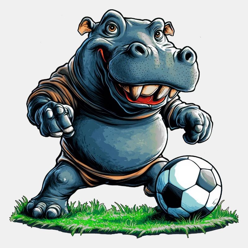 Fussballer Nilpferd