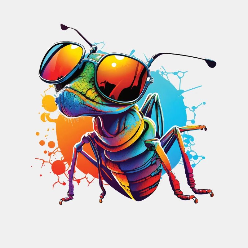 Ameise mit Sonnenbrille Regenbogen Ant sunglasses