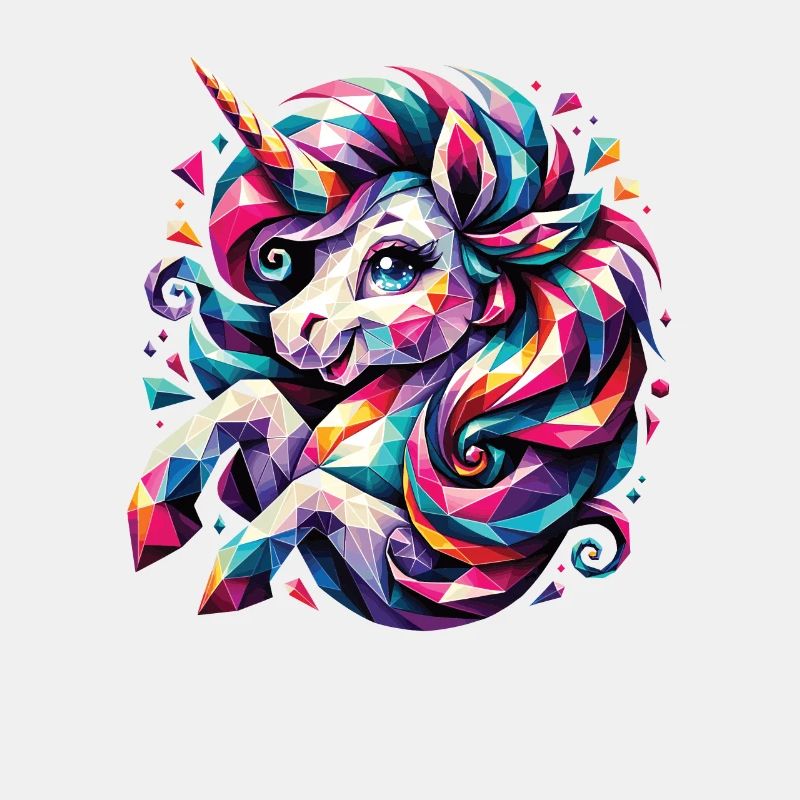 Polygon Einhorn Märchen Zauber Pferd