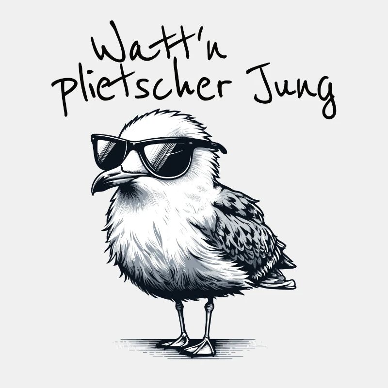 Watt’n plietscher Jung Norddeutsche Möwe Spruch