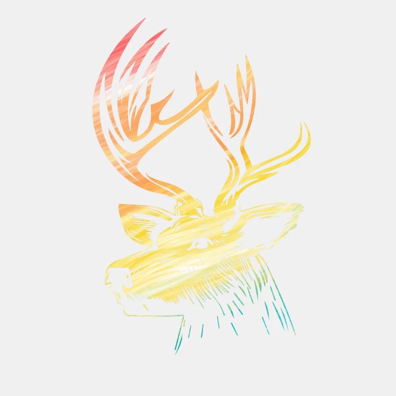 Deer Head Deer Head Rainbow Coloré