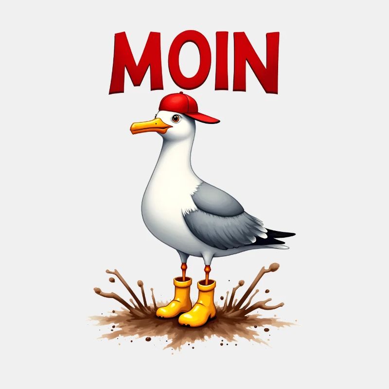 Seemann Möwe im Wattenmeer mit Moin