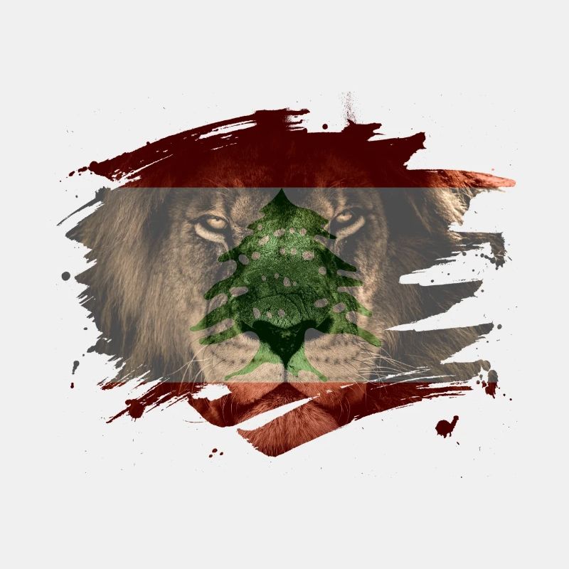 Éclaboussures de peinture drapeau du lion du Liban
