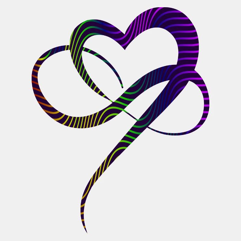 Unendliche Liebe Herz Bunte Linien Infinity Heart