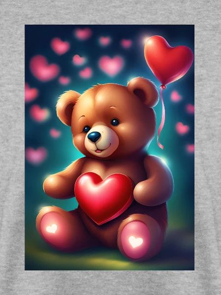 Herzballons und Teddybär