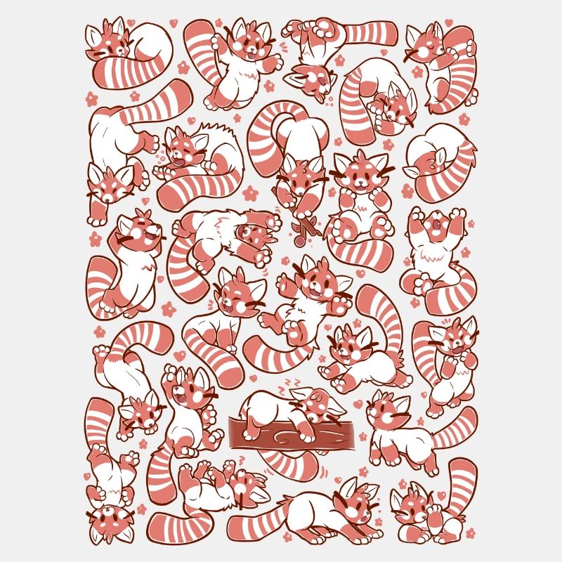 Red Panda Spread All over Pattern