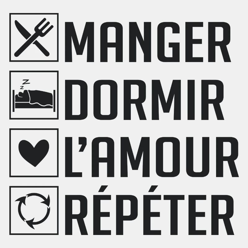 Manger, Dormir, L'amour, Répéter
