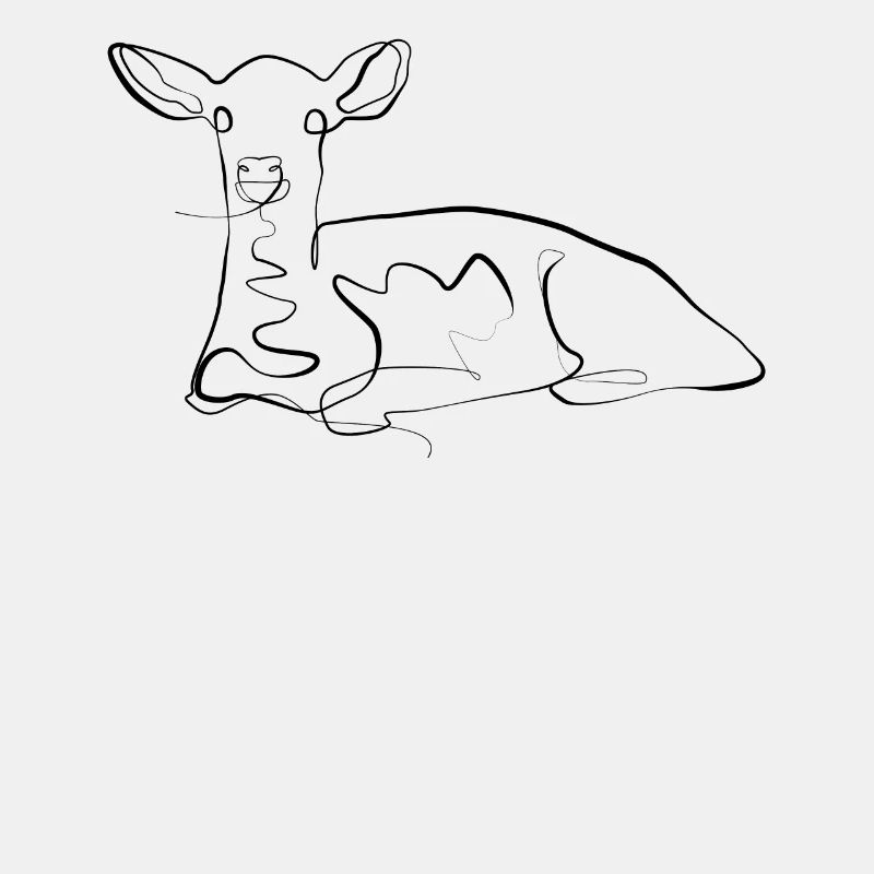 Rehkitz - one line drawing