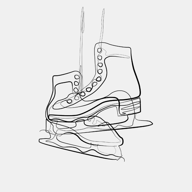 Ice skate - one line drawing