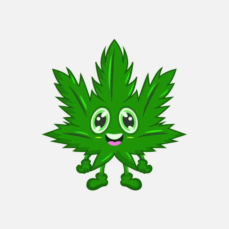 Cannabis comic hemp leaf