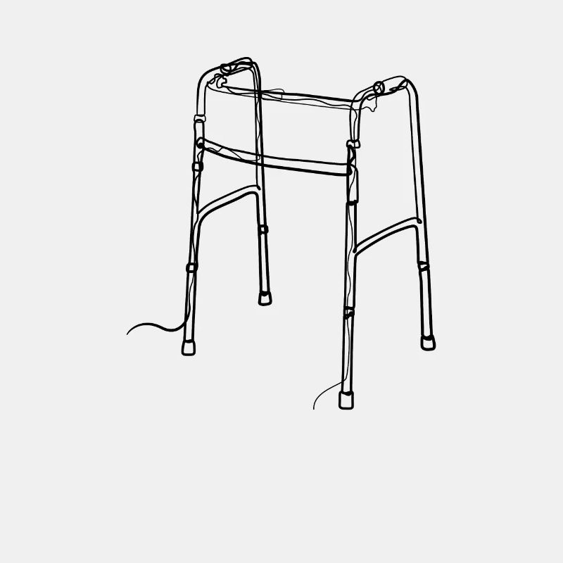 Déambulateur Pensionné - one line drawing