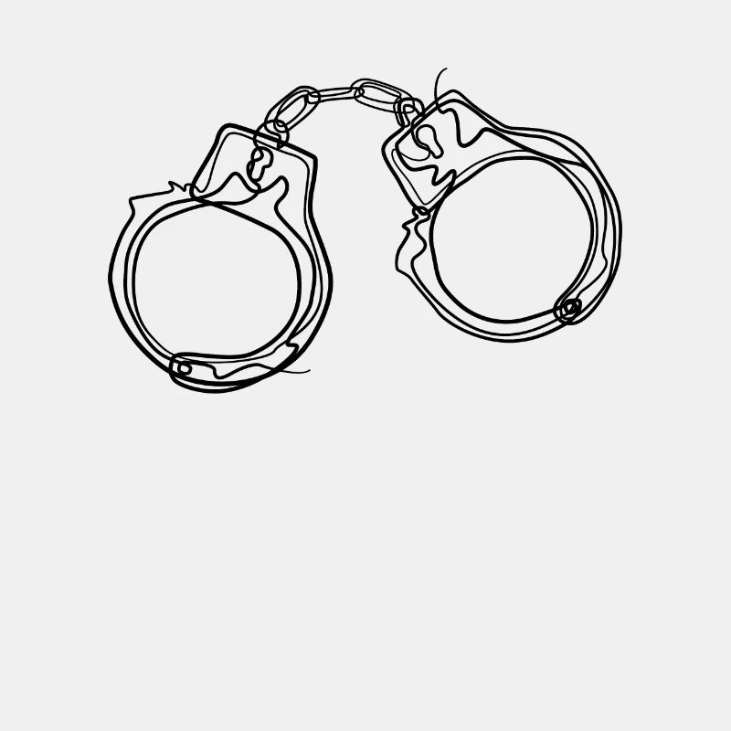 Handcuffs - one line drawing