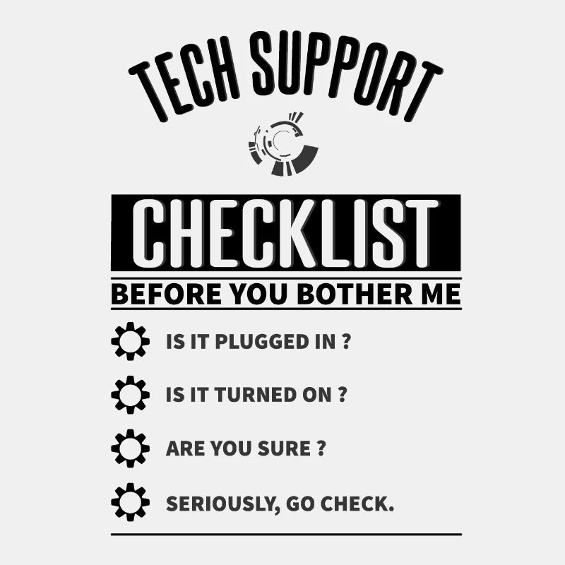 Liste de contrôle du support technique