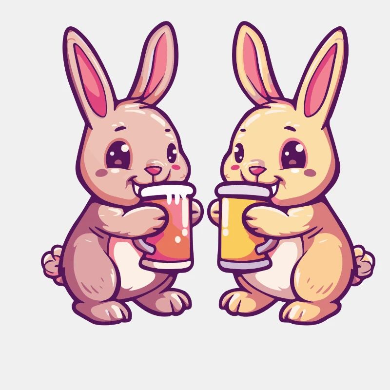 Hase Comic Bier Lustig Saufen