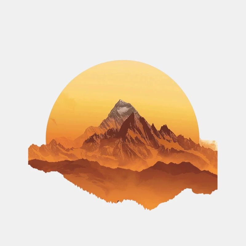 Sunset Mountains Circular Shape