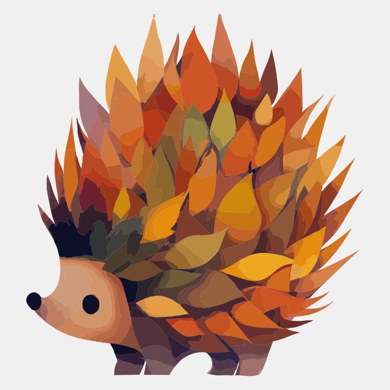 Hérisson d’automne à partir de feuilles