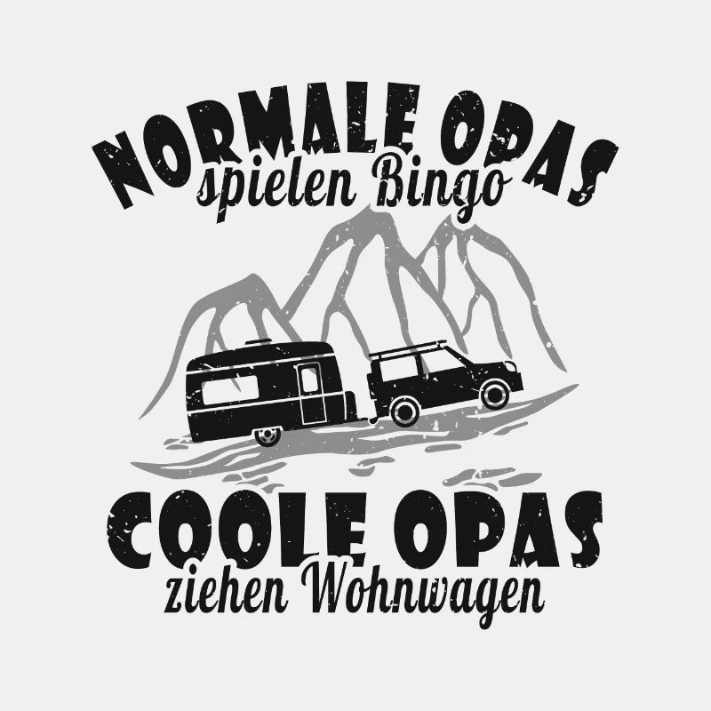 Cooler Opa Camping Wohnwagen