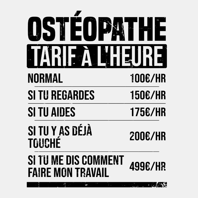 Osteopath hourly rate gift idea humor