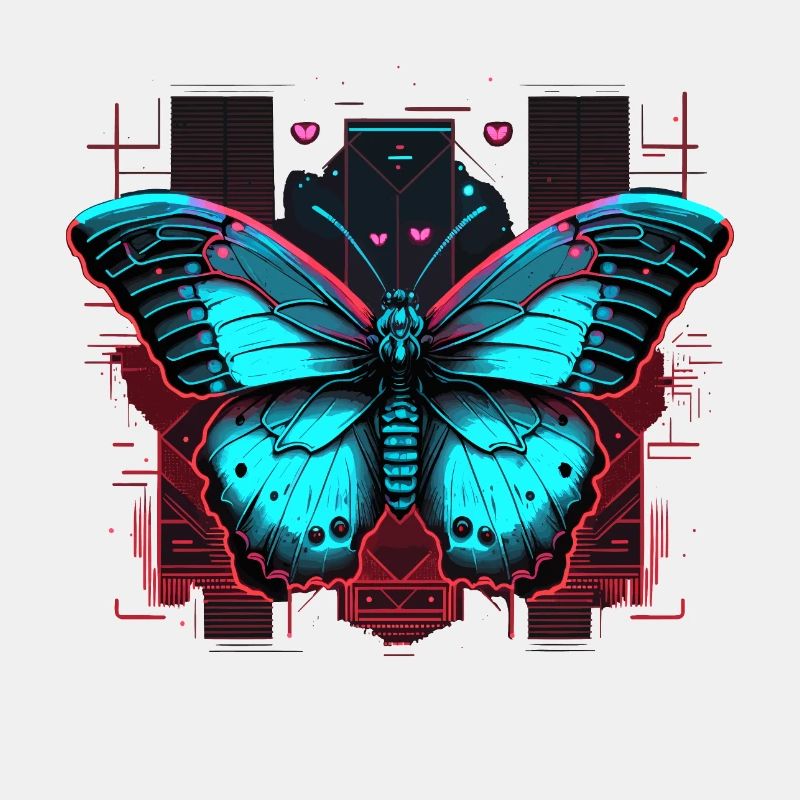 Monarch Vaporwave Schmetterling