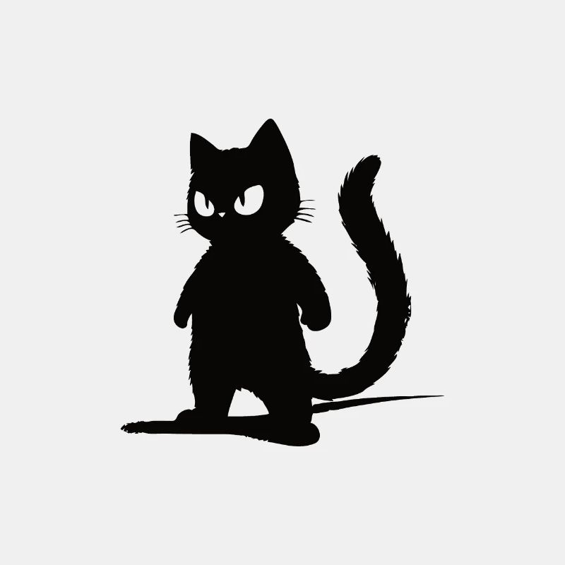 Schwarzer Kater - Silhouetten-Design