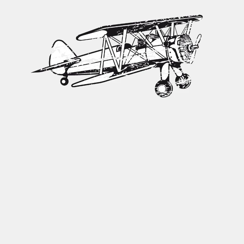 Doppeldecker Flugzeug Pilot Fluglehrer Geschenk