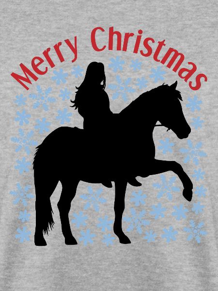 Weihnachtliches Mädchen-Pferd-Schnee Motiv