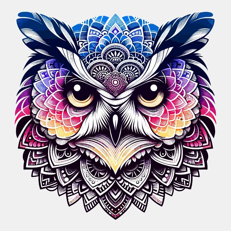 Mystisches Eulen-Mandala