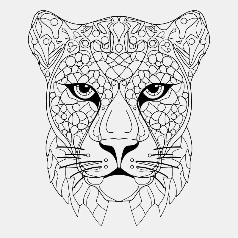 Essence de léopard abstrait : Art au trait complexe Inter