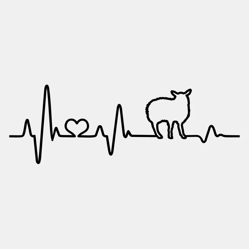 Schaf Schafbock Schäfer Gift idea heartbeat