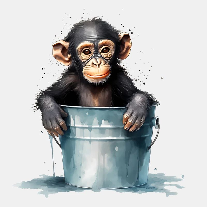 Affe sucht Abkühlung